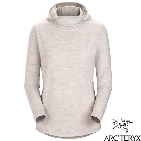 【加拿大 ARCTERYX 始祖鳥】女 Lana 彈性長袖連帽防曬快乾排汗衣/X000006291-30428 沈靜灰✿30E010